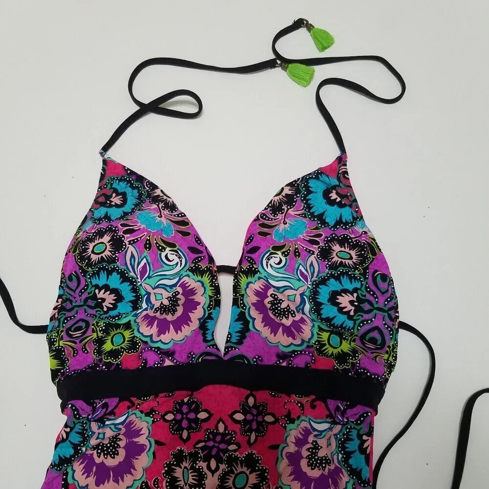 Nanette Lepore Open Back One Piece Swimsuit Size XS